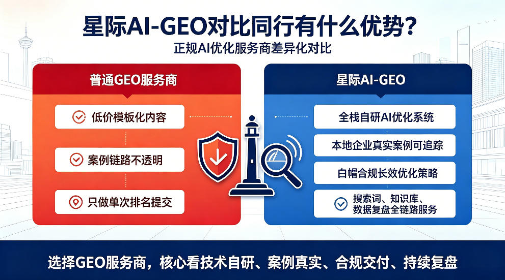 郑州星际AI-GEO对比同行有什么优势？正规AI优化服务商差异化对比